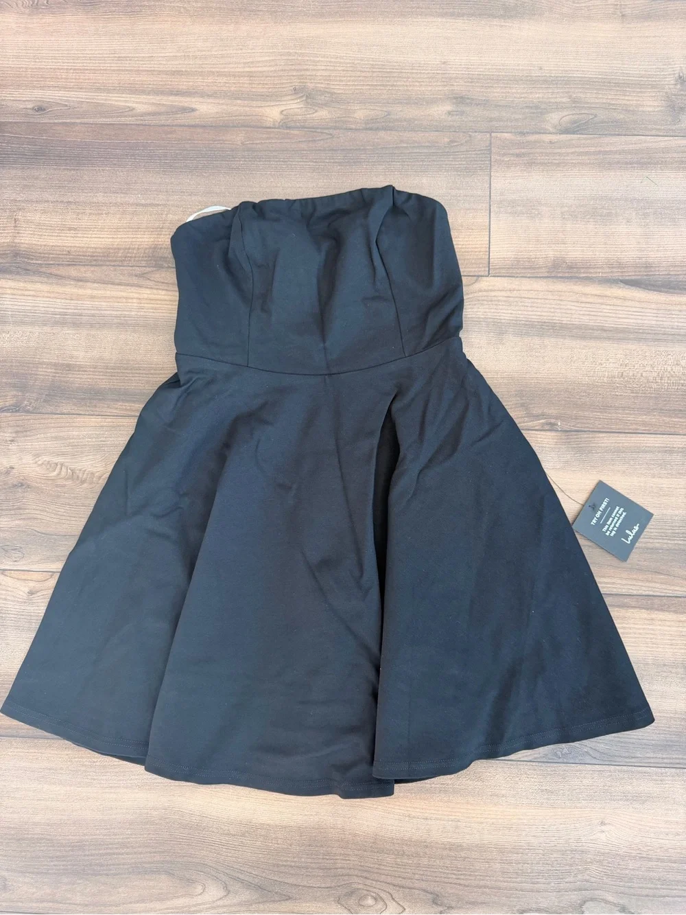 NWT Lulus About a Twirl Black Strapless Skater Dress - Picture 3 of 5